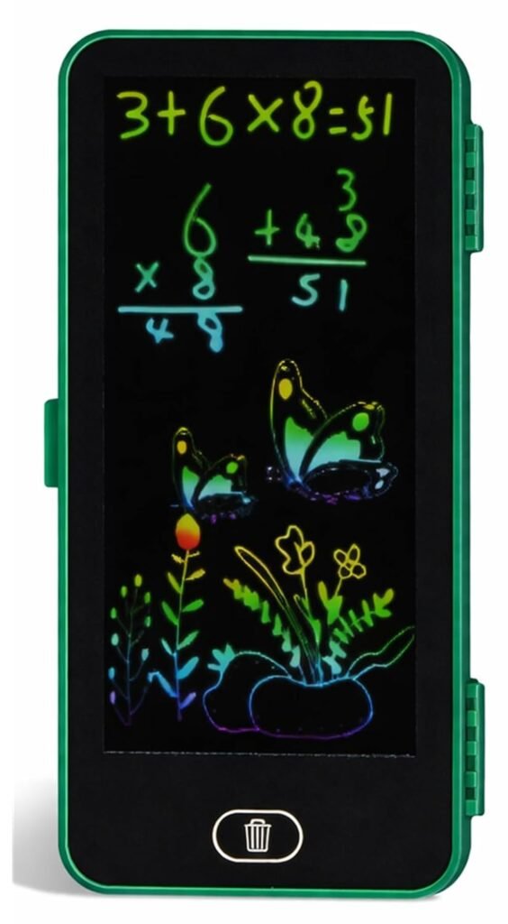2-in-1 Pencil Box with LCD Writing Pad for Kids | Digital Drawing Slate with Erase Button & Stylus Pen | Pencil Case for School Boys & Girls | Reusable Writing Tablet | Color May Vary