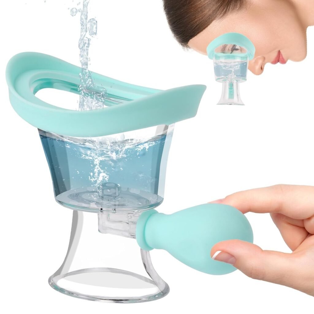 Portable Silicone Manual Air Pressure Eye Wash Cup | Rinse Cleaner Tool for Dust, Pollution & Makeup Residue | Leak-Proof Reusable Bath Tool for Tired Eyes Daily Care