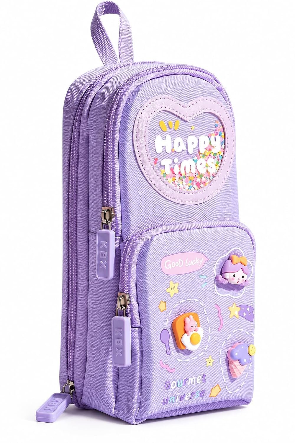 Premium 3-Layer 6-Compartment Pencil Pouch for Girls, Large Capacity Pencil Case with 6 Pen Slots, Multi-Pocket Stationery Organizer for School Kids, Purple product image 5